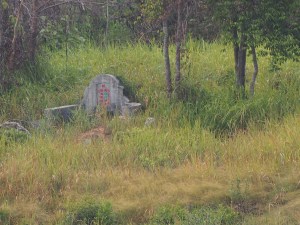 Chinese graves - auspicious location with water in front, hill behind