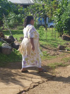 Stepping out in her Sunday best Tongan style
