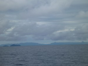 Rainy skies over Fiji