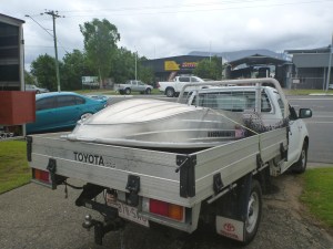 Transporting the tinnie down to the sea