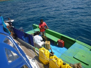 Refueling in Kupang - with help from Napa, Bobby and friend