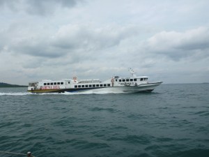 Just one of a number of different fast ferries that zipped past