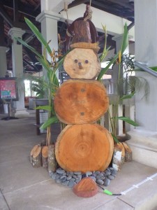 These cheeky chaps welcomed visitors to the resort...